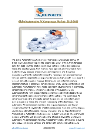 Global Automotive AC Compressor Market - 2019-2026