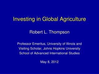 Investing in Global Agriculture