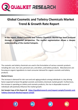 Global Cosmetic and Toiletry Chemicals Market Global Industry trend, Business