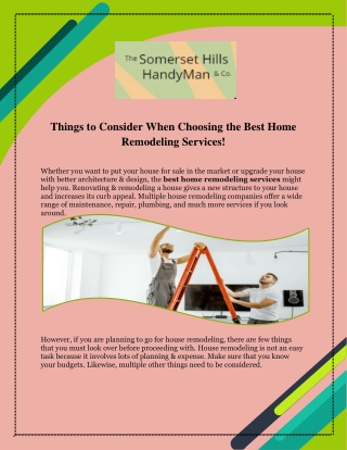 Rejuvenate Your House with Home Remodeling Services in Bernardsville