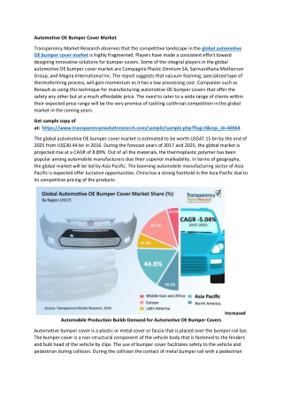 Automotive OE Bumper Cover Market