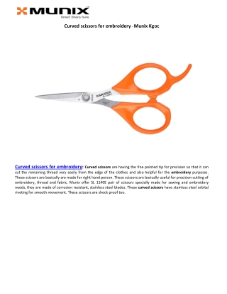 Curved scissors for embroidery - Munix Kgoc
