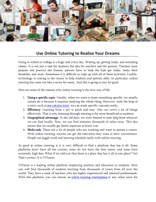 Use Online Tutoring to Realize Your Dreams