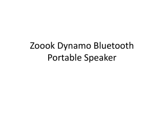 Customized Zoook Dynamo Bluetooth Portable Speaker