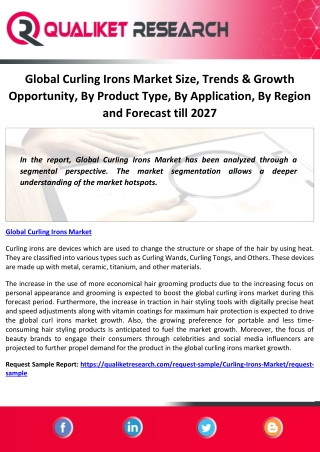 Global Curling Irons Market Size, Trends & Growth Opportunity, By Product Type, By Application, By Region and Forecast t