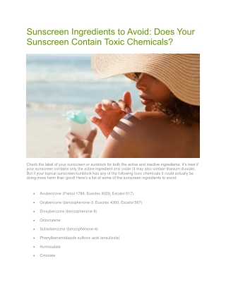 Sunscreen Ingredients to Avoid Does Your Sunscreen Contain Toxic Chemicals - Sunsafe Rx