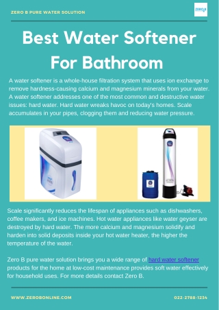 Best Water Softener for Bathroom