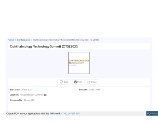 OTS Ophthalmology Technology Summit 2021, Newport Beach