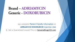 Generic and Brand Name & the Lowest Cost of DOXORUBICIN