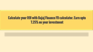 Bajaj finance fd calculator