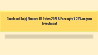 Bajaj finance fd rates 2021