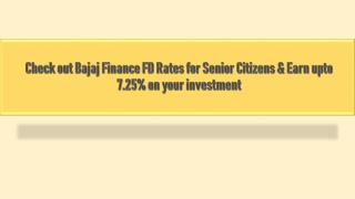Bajaj finance fd