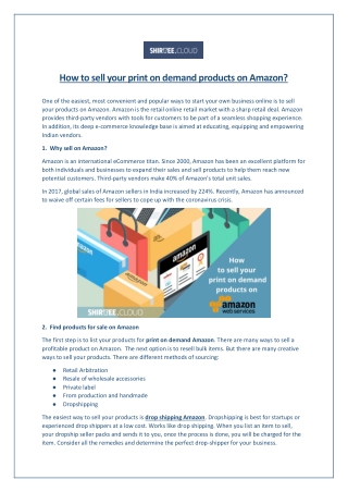 How to sell your print on demand products on Amazon?