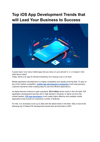 Top iOS App Development Trends that will Lead Your Business to Success