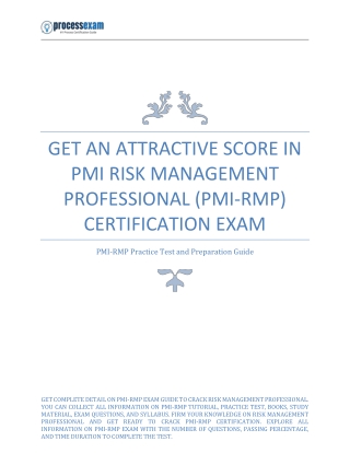 Get An Attractive Score in PMI Risk Management Professional (PMI-RMP) Certificat