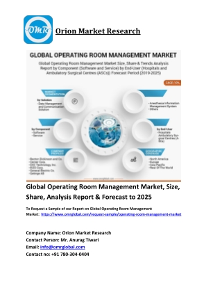 Global Operating Room Management Market Trends, Size, Competitive Analysis and F