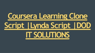 Readymade Coursera Clone Script - DOD IT Solutions