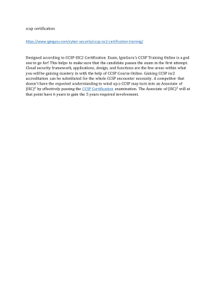 ccsp certification