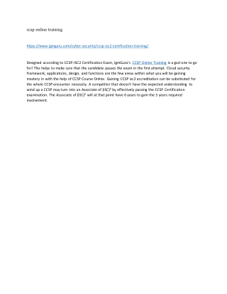 ccsp online training