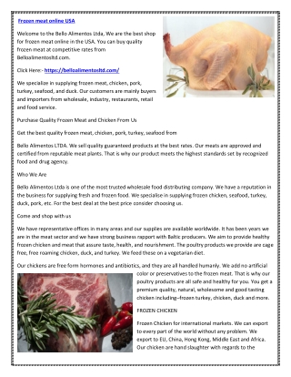 Frozen meat online USA