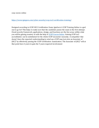 ccsp course online