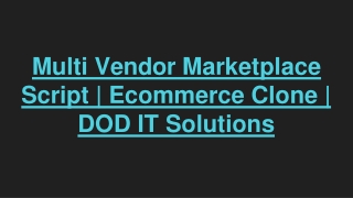 Readymade Ecommerce Clone Script - DOD IT Solutions