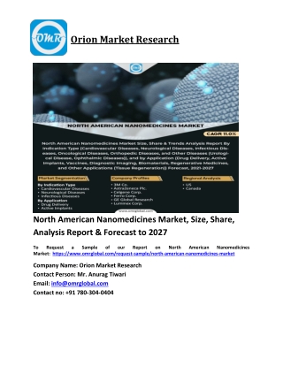 North American Nanomedicines Market Trends, Size, Competitive Analysis and Forec
