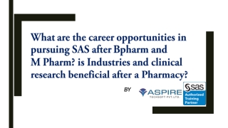 Clinical SAS Certifications Training in Pune | Best Career for Pharmacy students