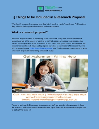 5 Things to be Included in a Research Proposal