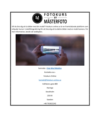 Fota Med Mobilen | Fotokurs-online.se