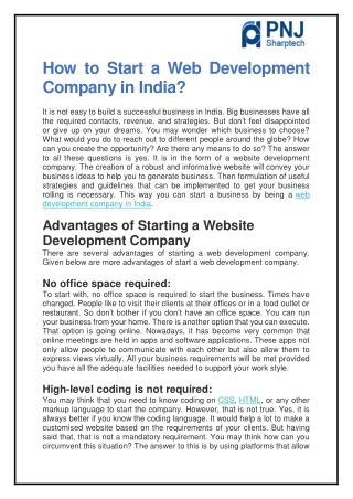 How to Start a Web Development Company in India?