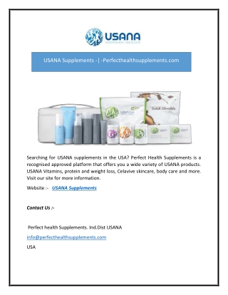 USANA Supplements -| -Perfecthealthsupplements.com