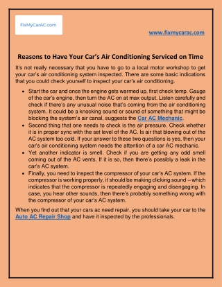 Reasons to Have Your Car’s Air Conditioning Serviced on Time