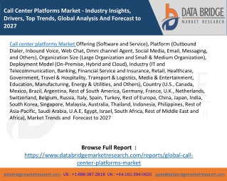 Call Center Platforms Market - Industry Insights, Drivers, Top Trends, Global Analysis And Forecast to 2027