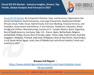 Cloud IDS IPS Market - Industry Insights, Drivers, Top Trends, Global Analysis And Forecast to 2027