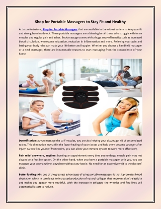 Shop for Portable Massagers to Stay Fit and Healthy