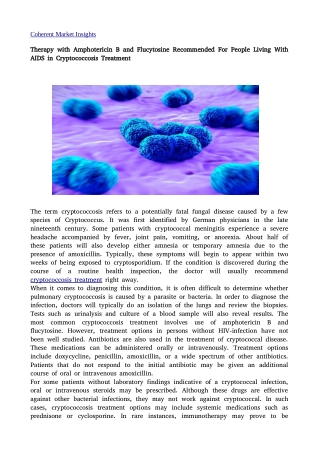 Cryptococcosis Treatment 10