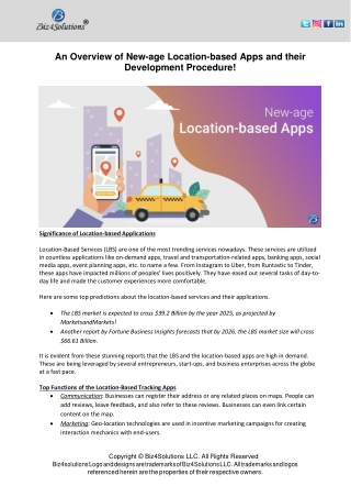 An Overview of New-age Location-based Apps and their Development Procedure!