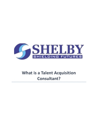 What is a Talent Acquisition Consultant?