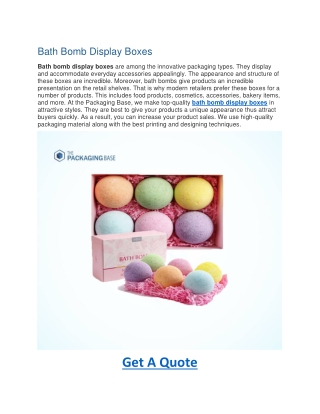 Bath Bomb Display Boxes- Custom Cosmetic Display Boxes- Customized Window Boxes