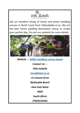 Ballito Wedding Venues Beach | Villaisabella.co.za