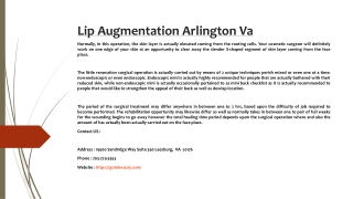 Lip Augmentation Arlington Va