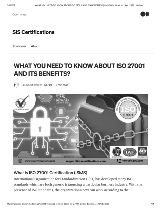 WHAT YOU NEED TO KNOW ABOUT ISO 27001 AND ITS BENEFITS?