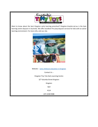 early childcare education in Kingston