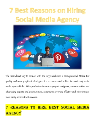 7 Best Reasons on Hiring Social Media Agency