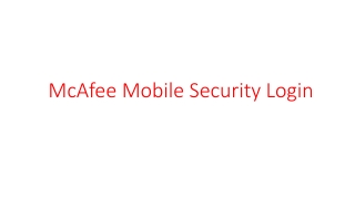McAfee Mobile Security Login