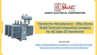 choose shakti electrical corporation for all transformer