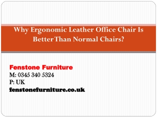 Why Ergonomic Leather Office Chair Is Better Than Normal Chairs?