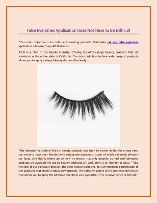 False Eyelashes Application Does Not Have to Be Difficult