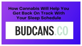 How Cannabis Will Help You Get Back On Track With Your Sleep Schedule